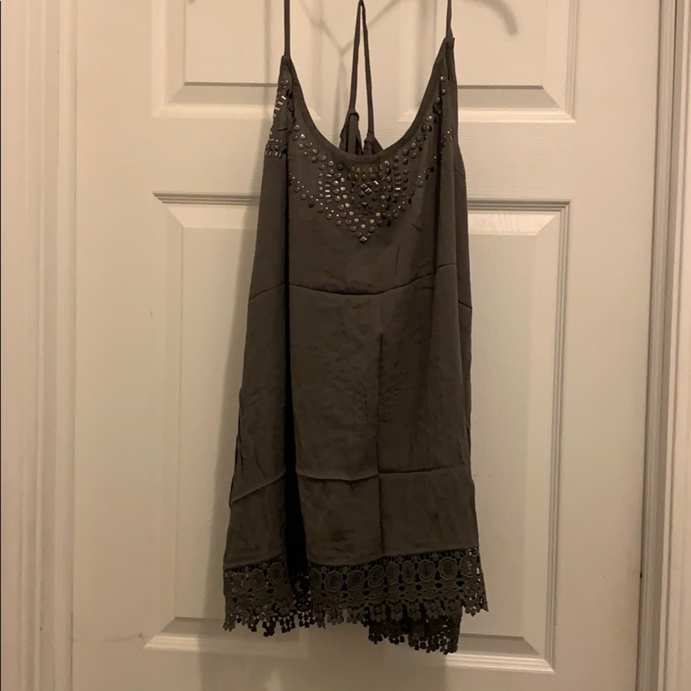 NWT tank w/ embellishments & crochet detail.
